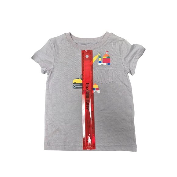 Cat & Jack Toddler Boys Gray Construction Graphic Tee 18M - Picture 2 of 7